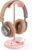 Headphone Stand, Curved Headset Stand with Storage Tray, Heavy Base Gaming Headset Holder for AirPods Max, AirPods Pro, Beats, Bose, Sennheiser, Sony and More (Pink)