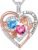 Iefil Birthstone Necklace for Women – Sterling Silver Birthstone Necklace, Anniversary Birthday Gifts for Wife Girlfriend Mom