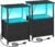 LOAKEKEL Night Stands Set 2, Bedside Table with Charging Station and LED Light, Nightstand with 2 AC Outlets and USB Ports, End Table with 2 Fabric Drawers for Bedroom, Living Room, Black, HETS02BK