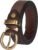 Womens Belts for Jeans Genuine Leather Belt Vintage Solid Brass Circle buckle Gift Box Packaging