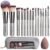 Travel Makeup Brush Set BS-MALL14 PCS Professional Makeup Brushes with Case & Sponge for Foundation, Concealer, Powder, Blush & Eyeshadow, Soft Synthetic Brush Kit for Women, Beginners & Travelers