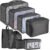 8 Set Packing Cubes – Waterproof Mesh Travel Luggage Packing Organizer with Shoes Bag(Black)
