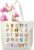 Alphabet Canvas Tote Bag, Cute Library Book Bag For Kids Boys Girls