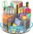 Rotating Markers Organizer for Kids, Acrylic Lazy Susan Organizers for Desks, 360 Degree Spinning Pencil Holders Pen Holders, Clear Arts and Crafts Organizer Storage, Art Supply Storage 6 Compartments