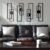 Abstract Black Metal Wall Art Set of 4, Large Modern Geometric Wall Decor with 3D Layered Design for Living Room, Bedroom, Bathroom, Hallway, Minimalist Wall Sculptures