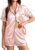 SWOMOG Silk Satin Short-Sleeve Pajama Set for Women (2-Piece)