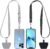 CACOE Phone Lanyard 2 Pack-2× Adjustable Neck Strap,2× Phone Patches,Universal Cell Phone Multifuctional Patch Lanyards Compatible with Most Smartphones(Black+Gray)