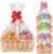 10Pcs Large Cellophane Hampers Bags with Pull Bows,Clear Basket Bags,20 x 27.5 Inches Cellophane Wrap for Gift Basket for Easter Christmas Valentine’s Day Presents Packaging and Hamper Making