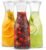KooK Glass Carafe, Mimosa Bar Supplies, Carafe Pitchers with Lid, Set of 3, Glass Water Pitcher, Drink Dispensers for Parties, Tea, Wine, and Juice, Plastic Lids, Dishwasher Safe, 35 oz