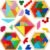 Jerify 5 Pack Wooden Tangram Puzzle for Kids Wooden Hexagon Puzzle Block Teaser Geometric Shapes Tangram Games for Boys Girls Toddler 1-3 Jigsaw 3D Logic IQ Game Gift