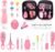 Baby Grooming Kit – 19 in 1 Nursery Essentials Baby Registry Shower Gift for Newborns, Infants, Toddlers, Boys, Girls Kids-Safety Baby Comb, Brush, Finger Toothbrush, Nail Clippers, Scissors(Pink)