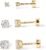 PAVOI 14K Gold Plated Solid 925 Sterling Silver Post Cubic Zirconia Stud Flat Back Earrings for Women | Cartilage Earring | Helix Piercing Jewelry | Small Stud Earrings for Women