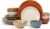 Sango Siterra Painter’s Palette 16-Piece Stoneware Dinnerware Set – Service for 4, Ceramic Plates and Bowls Sets, Chip Resistant, Rustic Dishware, Microwave & Dishwasher Safe Kitchen Dishes