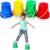 Hungdao 4 Pairs Balancing Stilts Walking Bucket Stilts Plastic Walking Stilts Toy with Adjustable Rope for Preschool Playground Indoor Outdoor Obstacle Course Games, 4 Colors