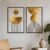 Abstract Geometric Wall Decor Set, Gold and Black Metal Wall Art with Circular and Linear Designs, 2 Piece Framed Modern Wall Sculpture