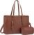 LOVEVOOK Laptop Tote Bag for Women,15.6 Inch Vintage Work Bag with Clutch,Large Leather Laptop Purse with Cup Holder for Teacher,Office