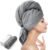 YFONG Large Hair Towel Wrap for Women, Super Absorbent Microfiber Hair Towel for Curly Hair, Fast Drying Hair Turbans with Elastic,Hair Drying Towel Wrap for Hair Care 26.3″ X 40″ (Dark Gray)