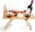 Charcuterie Picnic Table with Wine Glass Holder, Portable Wine & Cheese Board, 4-Piece Cheese Knife Set (Gold) w/Detachable Knife Stand, Bamboo Charcuterie Table, Hosting & Wine Gift