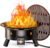Ciays Large Propane Fire Pit 19 Inch, Gas Fire Pit with Grill Grate, Folding Legs, Hose Hooks, Propane Tank Holder, Cover & Carry Strap, Portable Outdoor Fire Pit for Camping, 58,000 BTU