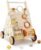 Pithfor Wooden Baby Push Walker with Activity Center (Sit-to-Stand)