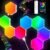 TISOFU 8 Pack Hexagon Lights LED Wall Panels, RGB Color Gaming Light Decoration with APP/Music Sync & Remote, Boys DIY Smart Modular Hexagonal Honeycomb Bedroom Glide Hex Tiles Panel