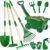 Duckura Kids Gardening Tools Set – 10pcs Wheelbarrow Set for Kids with Shovel, Rake, Leaf Rake, Summer Outdoor Yard Digging Weed Toys, Easter Birthday Gifts for Boys Girls Age 2 3+ Years(Green)