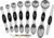 Spring Chef Stainless Steel Magnetic Measuring Spoons Set with Strong N45 Magnets, Heavy Duty Metal Kitchen Gadgets for Baking & Cooking, Fits in Most Kitchen Spice Jars, Set of 8 with Leveler, Black