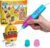 Kretrum 3D Pen for Kids Low Temperature 3D Printing Pen Kit with Robot Stencils Robot Base Finger Protectors 1.75mm PCL Filament etc. 3D Pen Best Birthday Gift for Children Crayon 3D Stylo 3D (Blue)