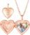 Custom4U Personalized Heart Locket Necklace with Pictures,Sunflower/Angel Wings/Heart Shaped Lockets Custom Photo,Gold/Rose Gold/White Lockets That Holds Picture,Customized Memorial Jewelry for Women