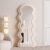 BOJOY 63″x24″ Full Length Floor Mirror, Irregular Wavy Wave Arched Design, Wall Mounted or Leaning Standing for Bedroom, Flannel Wrapped Wooden Frame-White