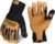 Ironclad Ranchworx Work Gloves RWG2, Premier Leather Work Glove, Performance Fit, Durable, Machine Washable, (1 Pair), RWG2-04-L,Brown/Black
