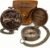 Engraved Brass Pocket Compass Gift for Men – Vintage Antique Compass for Hiking, Adventure, and Travel – Leather Case Included – Moon & Stars, or Road Design – Gift for Dad, Husband, or Son