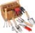 SOLIGT Garden Tools Set with Basket, Heavy Duty Stainless Steel Gardening Hand Tool with Wood Handle, Pruning Shears, Gloves – Perfect Gardening Gifts Planting Supplies for Women Men