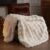 BENVWE Faux Fur Throw Blanket – Cream White, 50″×60″