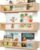 Nursery Book Shelves for Kids Rooms with Beads Set of 3,Wooden Floating Wall Bookshelves for Kids (Set of 3 Natural)