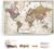 Canvas World Map with Cork Pin Board – English Lettering – Decorative Wall Decoration for All Rooms – Canvas Pictures with World Map Motif (70×50 cm, Pattern 20)