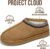 Project Cloud Mens Slippers Genuine Leather with Australian Shearling Lining & Memory Foam Insole Outdoor & House Slippers for Men – Non-Slip Fuzzy Shoes