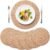 YANGQIHOME Round Woven Placemats – Set of 6, Natural Hand-Woven Rattan Table Mats