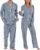 PJGGZ Matching Pajamas for Couples, Button Down Loungewear Soft Warm Long Sleeve Sleepwear His and Hers Pajamas Sets