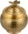 Creative Co-Op Round Hammered Metal Container with Butterfly Finial, Brass Finish