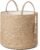 Mkono Woven Storage Basket Decorative Natural Rope Basket Wooden Bead Decoration for Blankets,Toys,Clothes,Shoes,Plant Organizer Bin with Handles Living Room Home Decor, Jute, 16″ W × 13.8″L