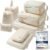 Samfolk Compression Packing Cubes for Suitcases, Ultralight Packing Cubes for Backpack Waterproof Luggage Packing Organizers Expandable Packing Cubes for Travel Accessories and Essentials 8 Set Beige