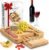 Zulay Kitchen Premium Bamboo Cheese Board Set – Extra Thick Bamboo Charcuterie Board Set with 4 Piece Knife Set – Wooden Cheese Board, Perfect for Charcuterie, Wine & Cheese – Charcuterie Gift Set