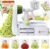 Brieftons 7-Blade Vegetable Spiralizer: Veggie Noodle Maker with Curly Fry & Crinkle Chip Blades, Catch Container, Keep-Fresh Lid, Blade Caddy, 4 eBooks | Low Carb, Vegan, Gluten-Free, Keto, Paleo