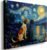 Ypxzzj Van Gogh Starry Night With Dogs Canvas Wall Art,Night Starry Prints Pictures Paintings Wall Decor, Animal Dog Artworks for Bedroom Living Room Wall Decor Framed Ready to Hang