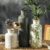 Vintage Ceramic Vase Set of 3 (Green & Beige)