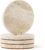 Natural Travertine Marble Coasters Set of 4-4″ Round Stone Drink Coasters, Non-Slip Cork Backing, Housewarming Gift, Wedding, Protect Tables from Stains & Scratches (BD140)