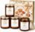 Wood Wick Candles Gift Set, 4 Pack 28 oz Scented Soy Candles, Crackling Wooden Wicks, Amber Glass Jars for Home, Birthday and Housewarming Gifts for Women and Men