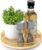 AMH Farmhouse Oak Lazy Susan Turntable Organizer (9-Inch)
