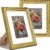 Vittanly 8×10 Picture Frames Set of 2, Ornate Vintage Photo Frame for Wall or Tabletop, Display 5×7 Pictures with Mat or 8×10 without Mat, Rustic Gold